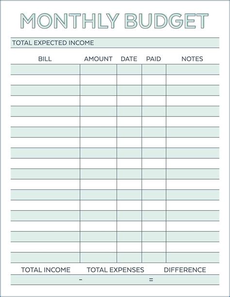 √ Free Printable Budget Planner Template