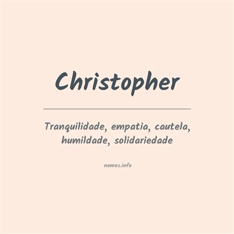 Significado Do Nome Christopher