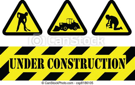 Under Construction Signs Vector Clipart Vector Search Illustration