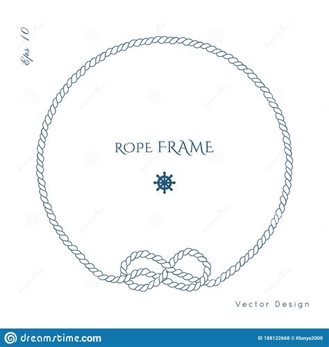 Nautical Vector Frame Rope Knot Border Design Stock Vector