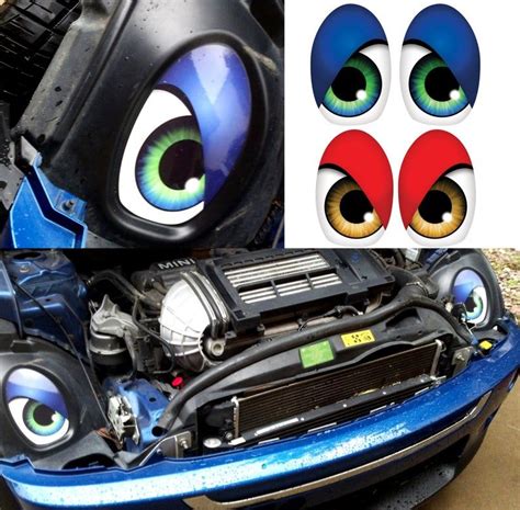 New Mini Cooper Carbon Fiber Vinyl Eye Stickers Custom Eyes Cute