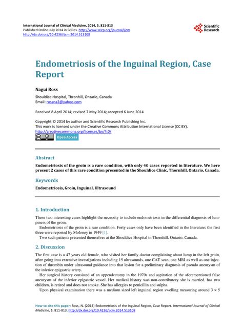 Pdf Endometriosis Of The Inguinal Region Case Report