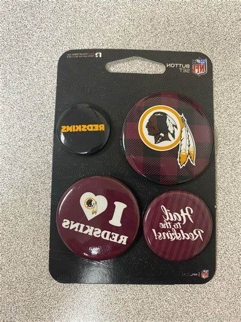 Nfl Washington Redskins Button Pin Pinback Collection Set