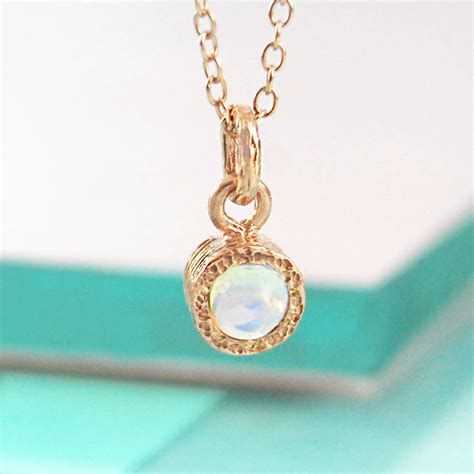 Rose Gold Opal Birthstone Necklace By Embers Gemstone Jewellery