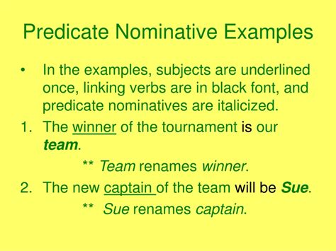 Ppt Predicate Nominatives Powerpoint Presentation Free Download Id