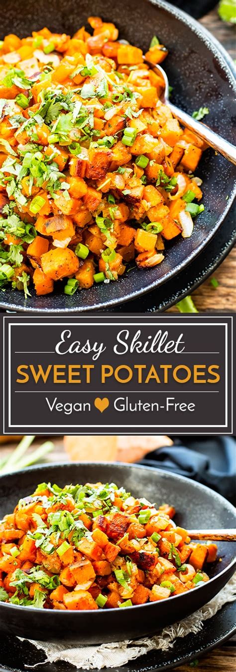 Easy Skillet Sweet Potatoes With Cilantro Gluten Free