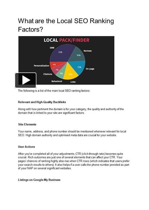 Ppt What Are The Local Seo Ranking Factors Powerpoint Presentation