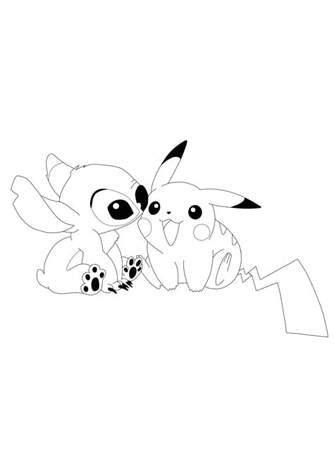 Pikachu And Stich Coloring Pages 2 Free Coloring Sheets 2021