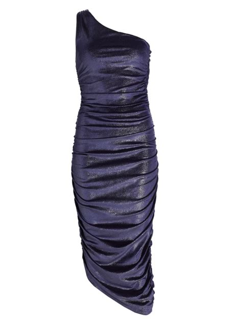 Shop Susana Monaco Ruched One Shoulder Midi Dress Saks Fifth Avenue
