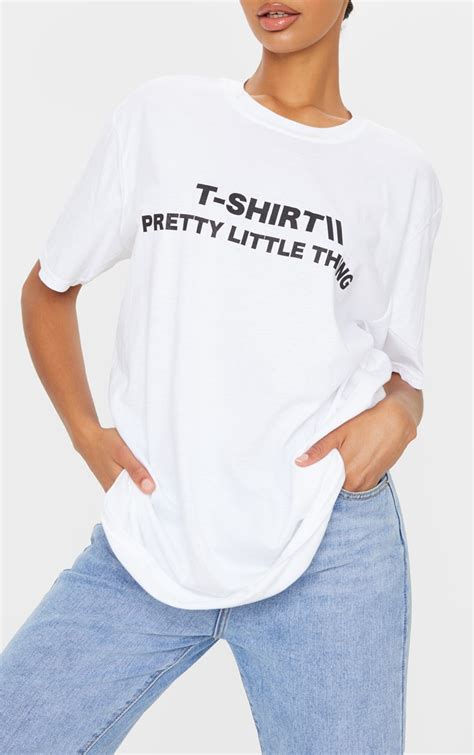 Prettylittlething White Official T Shirt Prettylittlething