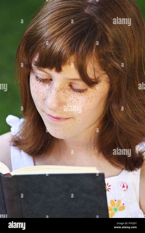 Relaxationyoung Beautiful Girl Reading A Book Outdoor Stock Photo Alamy
