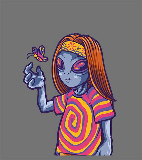psychedelic hippie alien trippy acid trip hippy digital art by quynh vo
