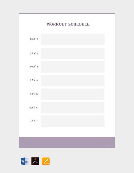 45 Workout Schedule Templates Pdf Docs