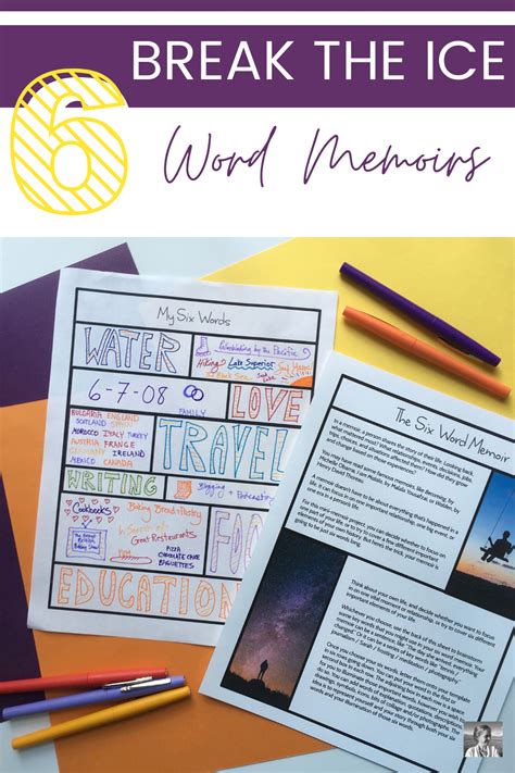 Six Word Memoir Perfect For First Week Or Identity Unit Six Word