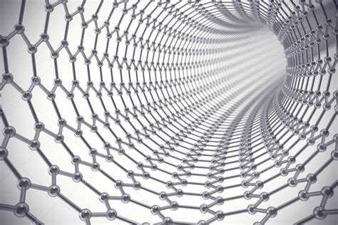 The Structure Of The Graphene Tube Of Nanotechnology 3d Illustration