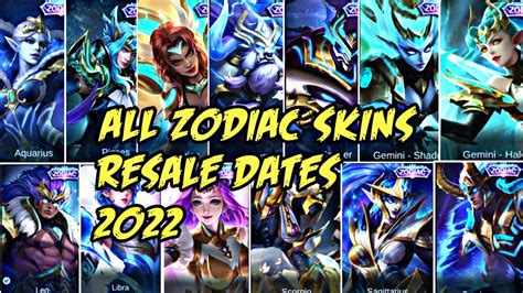 Zodiac Skins Resale Dates 2022 Zodiac Skins Resale Release Dates