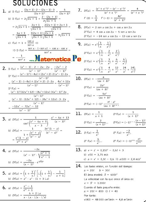 C Lculo De Derivadas Ejercicios Resueltos Matematicas Bachillerato Pdf