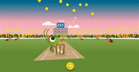 An interactive google doodle game can liven up your day. Ruminations: Cricket Doodle!