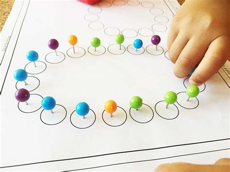 Ball Top Colored Pushpins For Fine Motor Activities Preschool Only At