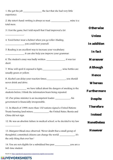 Examples of handout in a sentence. Linking words 2 - Interactive worksheet