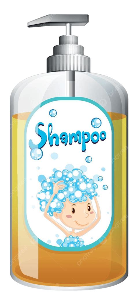 Bottle Of Shampoo With Pumper Shower Label Background Vector Shower