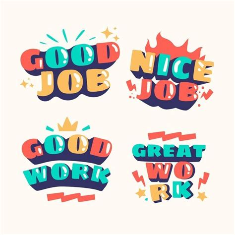 Free Vector Collection Of Organic Flat Motivational Great Job