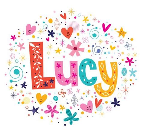 Lucy Nome Feminino Decorativo Lettering Tipo Design