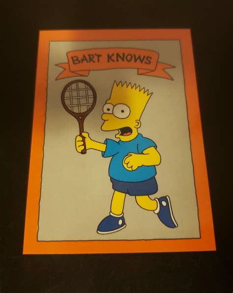 1990 S Bart Simpson Sport Card Bart Knows Tennis Free Shipping Ebay