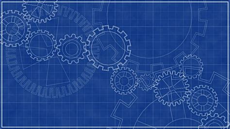Blueprint With Spinning Gears Technical Background Blueprints