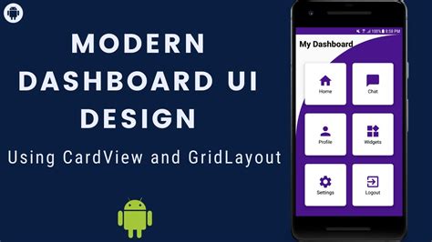 Modern Dashboard Ui Design Android Studio Tutorial Cardview Android Studio Grid Layout