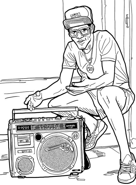 Hip Hop Coloring Pages Sketch Coloring Page