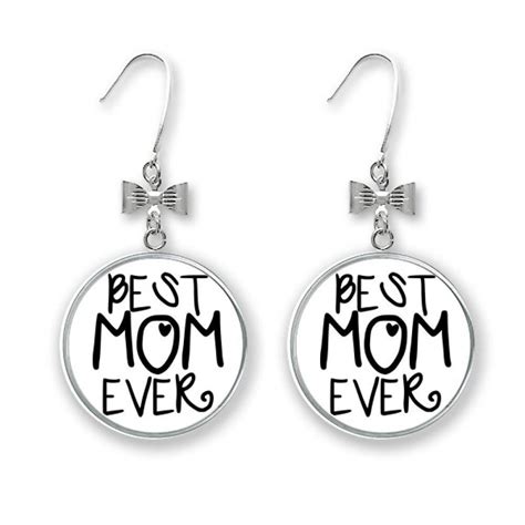 Buy Diythinkerbest Mom Ever Words Mothers Day Bow Earrings Drop Stud