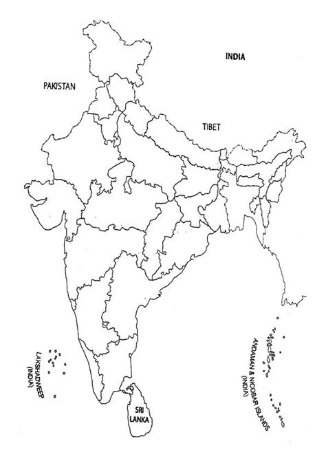 Click on above map to view higher resolution image. India Map Outline Coloring Pages | India map, Political ...
