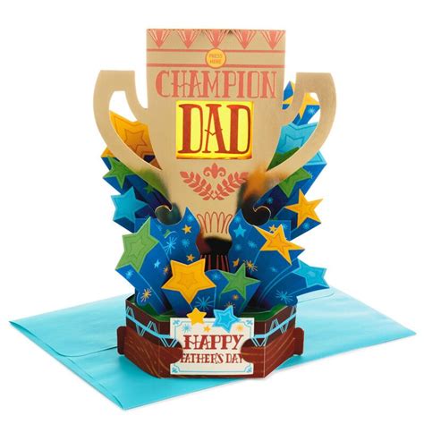 These diy father's day gifts gifts are sure to make dad smile on his special day. Champion Trophy Pop Up Musical Father's Day Card With ...