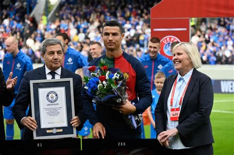 cristiano ronaldo receives guinness world records award after 200th cap for portugal vanguard news