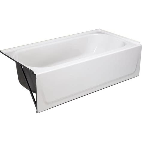 Small tub (less than 59in). Briggs Pendant 30-in White Enameled Steel Rectangular Left ...