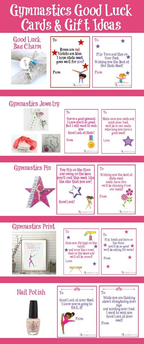 Gymnastics Good Luck Gift Ideas Along With Free Printable Good Luck