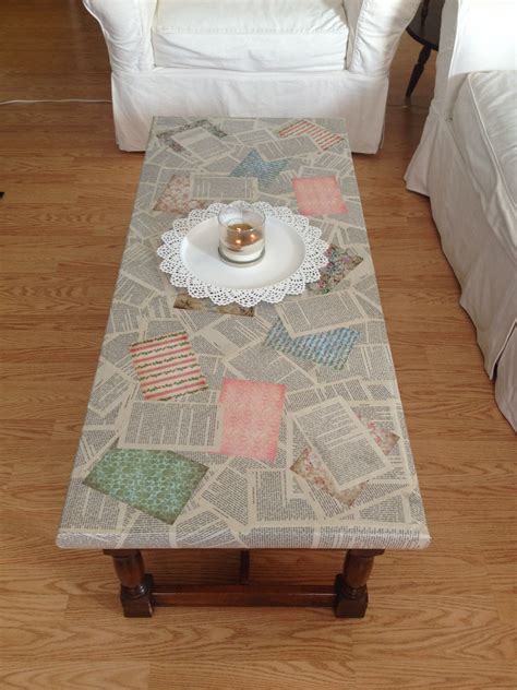 Over the years, the options for decorating products have become more and more. This is my coffee table! I decoupaged pages from my ...