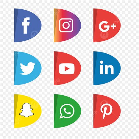 Set Social Media Vector Art Png Social Media Icons Set Logo Vector