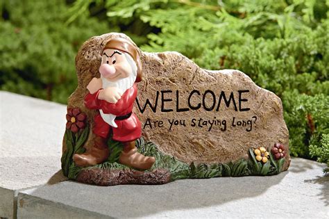 Disney GRUMPY GARDEN ROCK, WELCOME - Outdoor Living ...