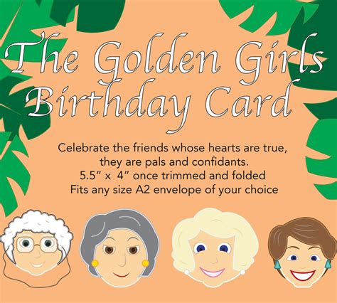 Golden Girls Birthday Card Instant Download Printable Etsy