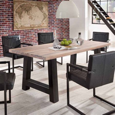 Esstisch eiche weiß gekalkt esstisch massivholz gekalkt | hauptdesign. Loft Esstisch Puertonia Aus Eiche Massiv Gekälkt Eisen ...