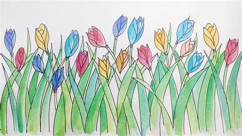Menggambar Bunga Tulip Sederhana Dan Mudahlearning To Draw Tulips Is
