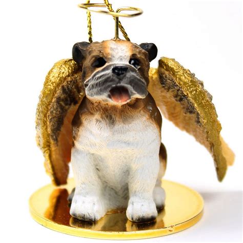 Bulldog Angel Statue Figurine Hand Painted