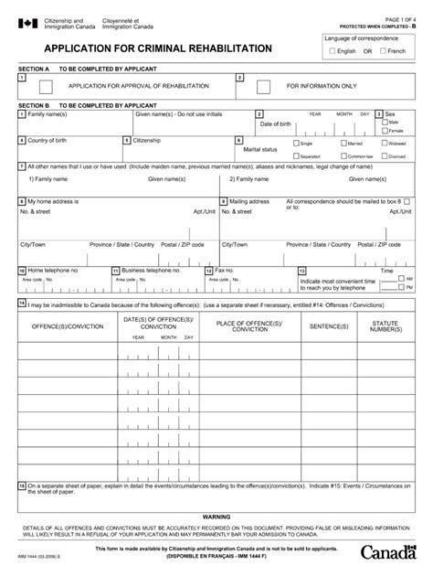 Temporary Resident Permit Canada Form Imm 1444 Fill Out And Sign Online