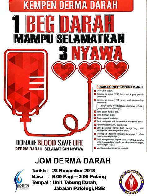 Isy teruja betul nak rasa pengalaman derma darah ni tau! KEMPEN DERMA DARAH... - Hospital Sungai Buloh Selangor ...