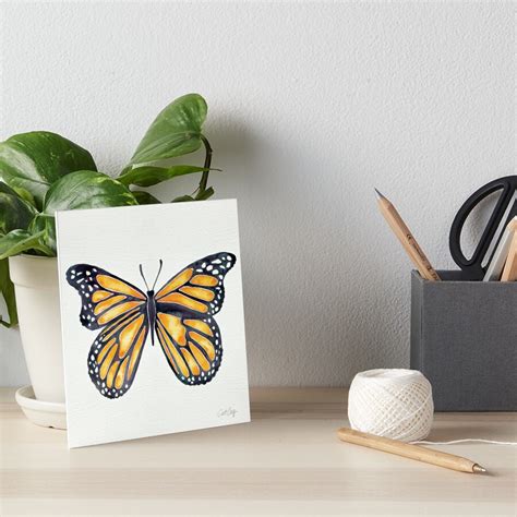 Monarch Butterfly Art Board Print For Sale By Catcoq Redbubble