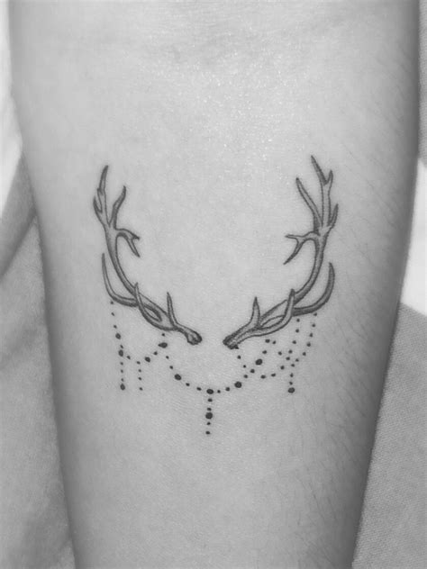 Tattoo Of Deer Antlers With Embellishments I Got Today Its Like A Permanent Jewelry More Deer