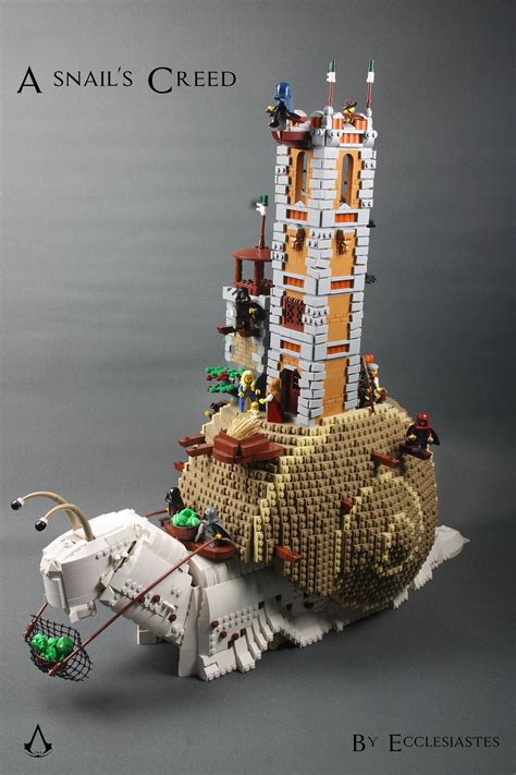 We are professional ice carvers we design ice sculptures that leave your guests asking: A snail's Creed | Lego mecha, Lego sculptures, Cool lego ...