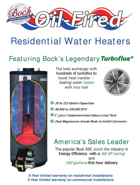 Bock Water Heaters Residential Oil Fired Water Heater Specification